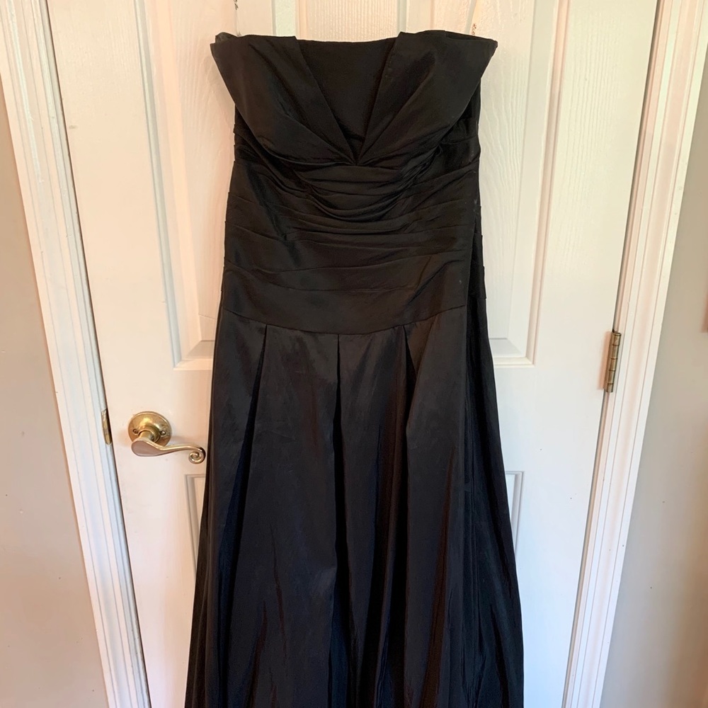 Black Strapless Taffeta Dress